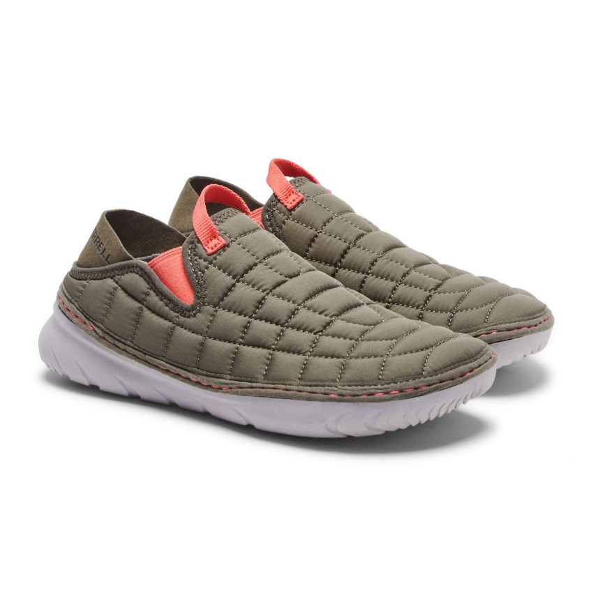 Chaussure Casual Merrell Hut Moc Vert Olive Femme | S.U.EFQN